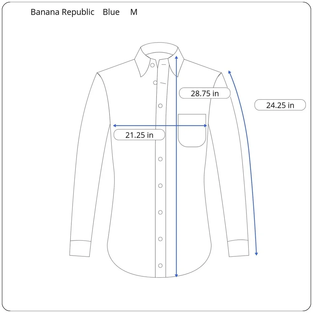 Banana Republic Camden 100% Linen Men's Medium Blue‎ Check Button Down Shirt